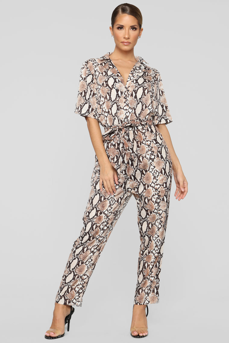 fashion nova snakeskin jumpsuit