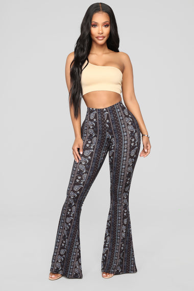 Astrid Flare Pants - Black/combo – Fashion Nova