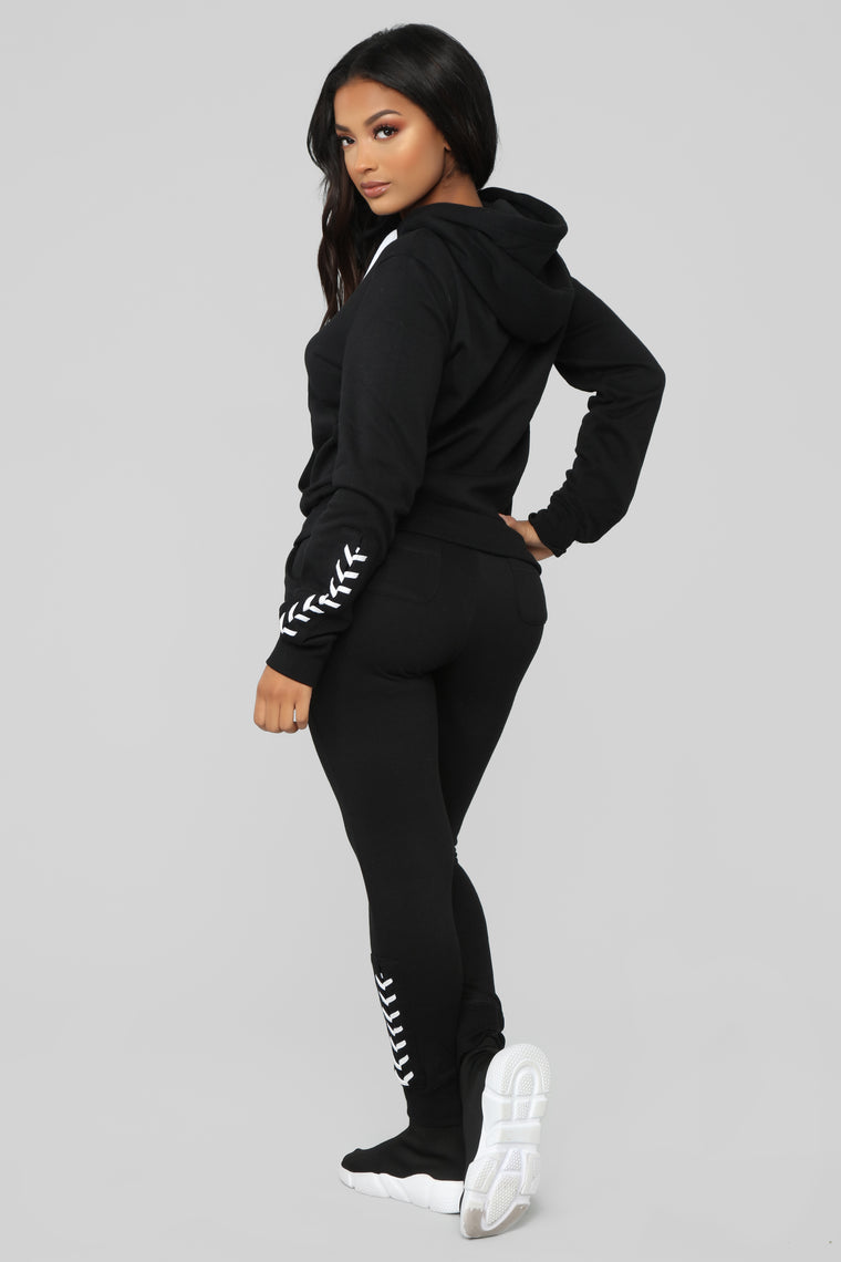 All Tied Up Lounge Jogger - Black, Activewear | Fashion Nova