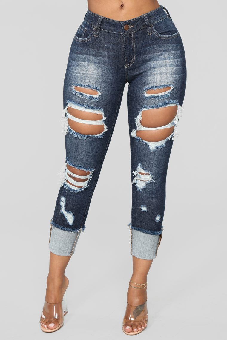 Closer To You Cuffed Ankle Jeans - Dark Denim – Fashion Nova