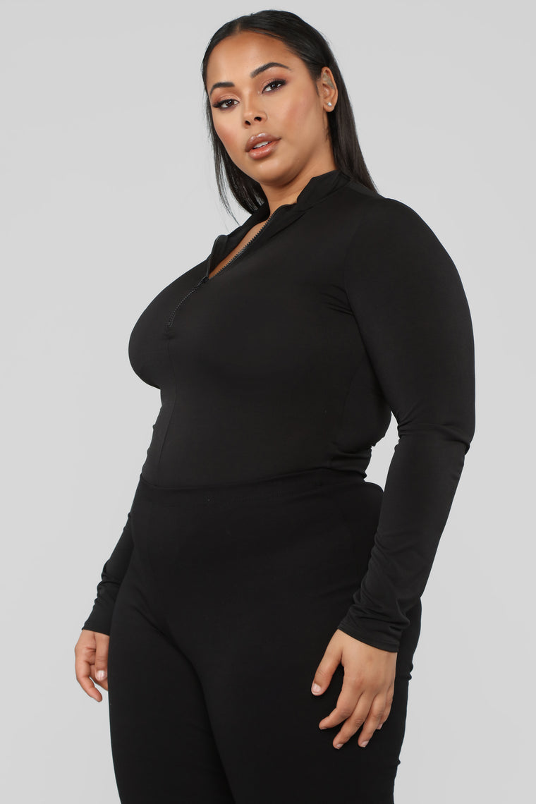 Stay Away Bodysuit - Black - Bodysuits - Fashion Nova