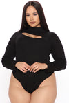 Cut Out And Play Sweater Bodysuit - Black