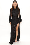 Foreign Cars Sequin Maxi Dress - Black