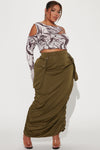 Myra Utility Maxi Skirt - Olive