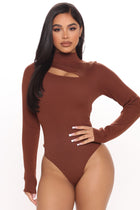 Cut Out And Play Sweater Bodysuit - Brown