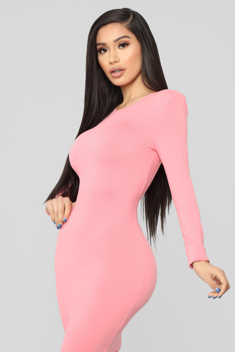 fashion nova peach dress