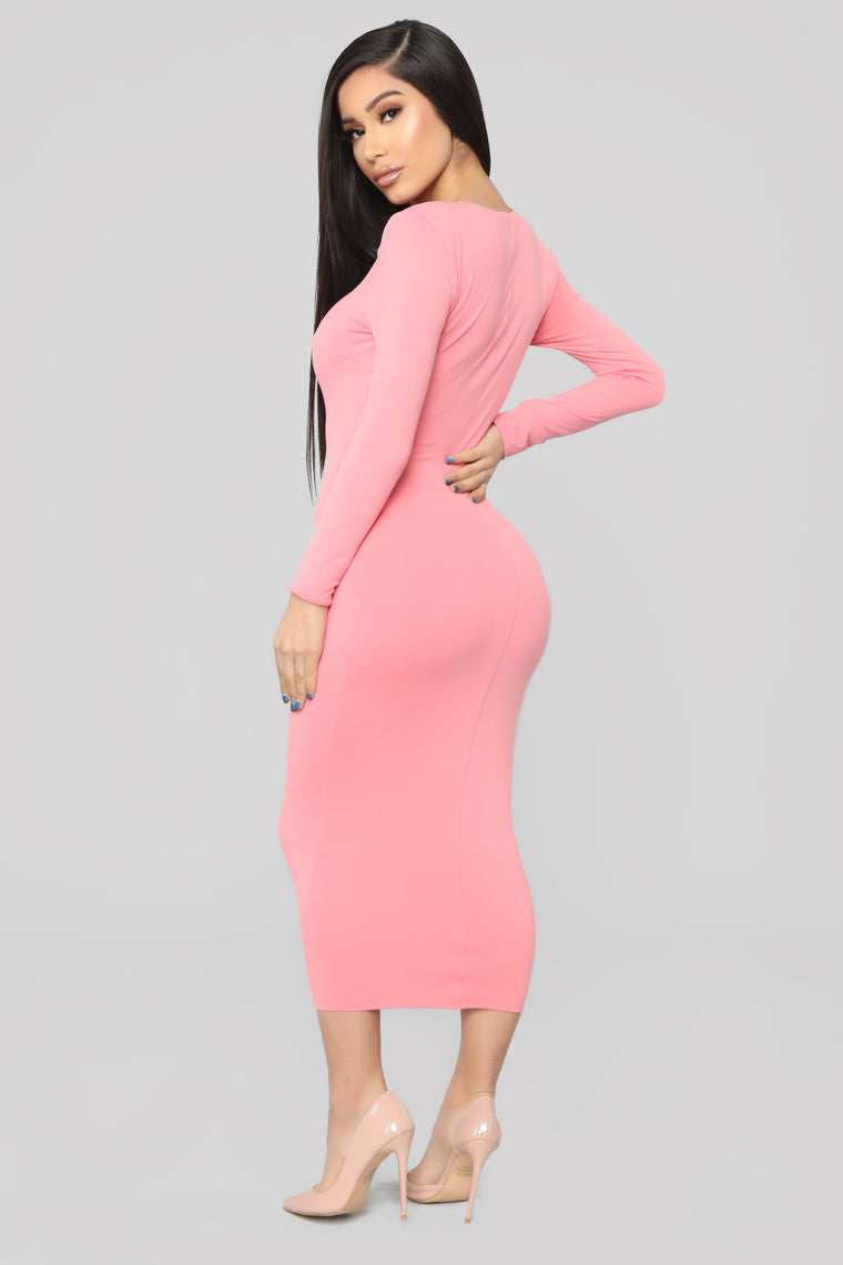 fashion nova peach dress