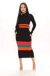 Amazing Grace Sweater Midi Dress - Black/combo