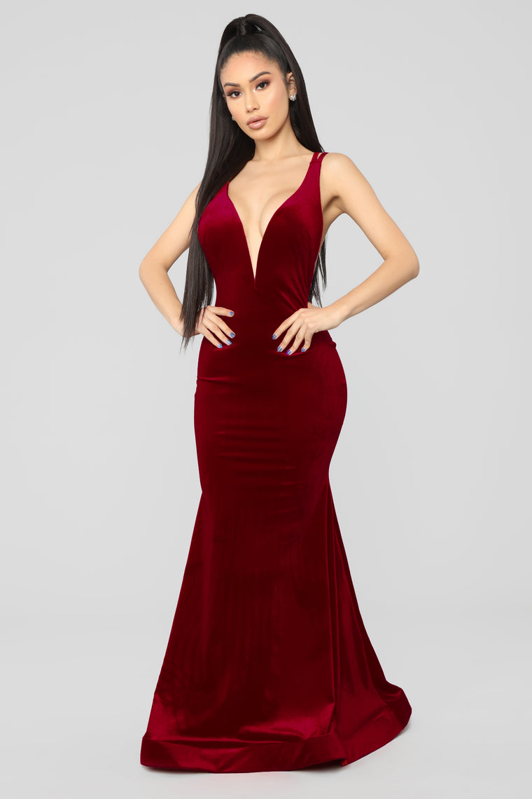 red mermaid maxi dress