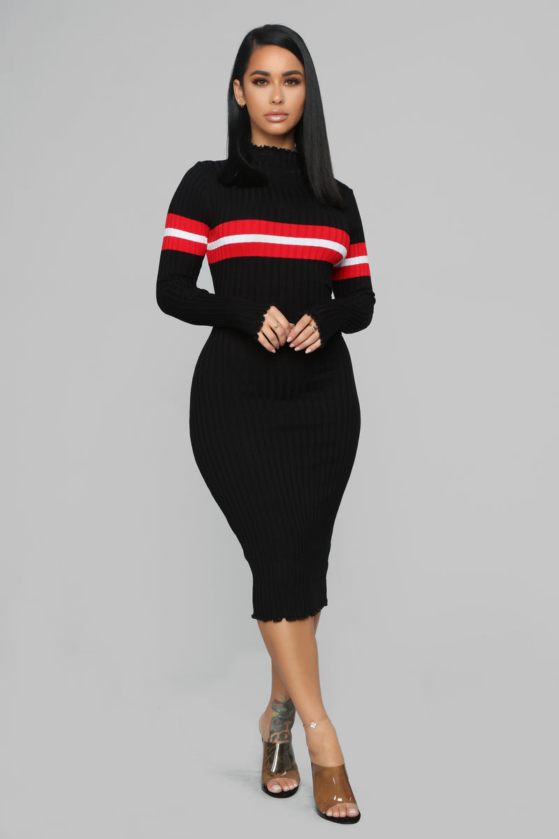 Feel My Love Sweater Midi Dress - Black | Fashion Nova, Dresses ...