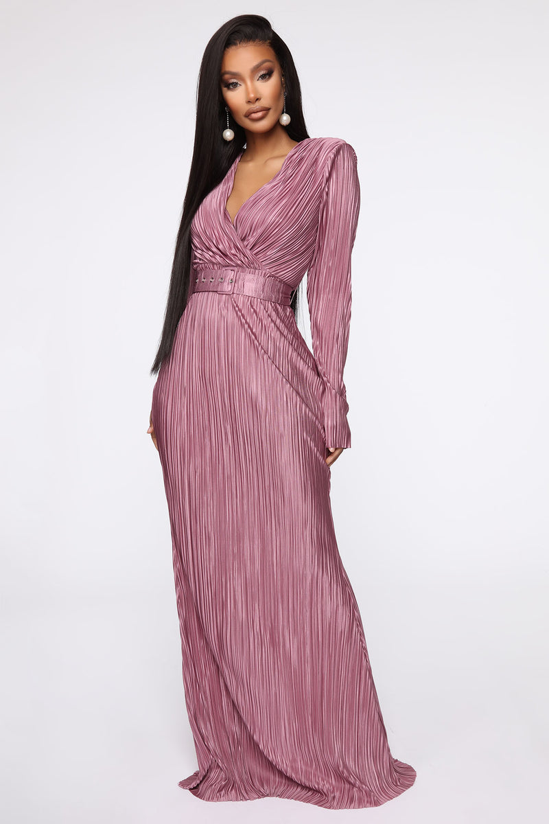 Pleat The Way Belted Maxi Dress - Dusty Lavender, Dresses | Fashion Nova