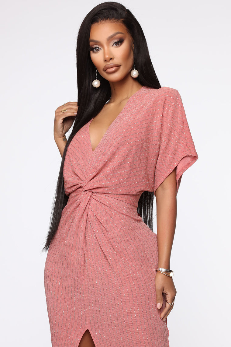 fashion nova peach dress