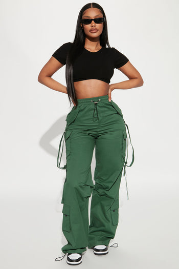 Know What To Do Non Stretch Cargo Jean - Green