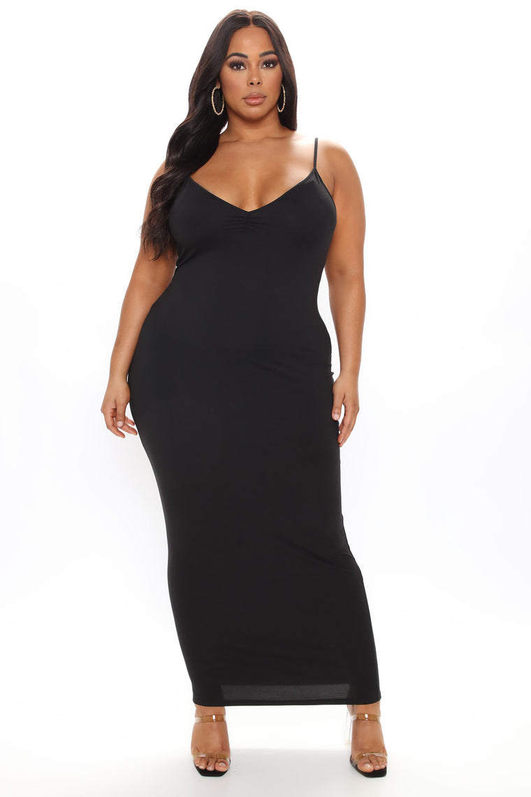 Feel Your Best Ruched Maxi Dress - Black, Dresses | Fashion Nova