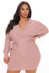 Just Between Us Sweater Dress - Mauve