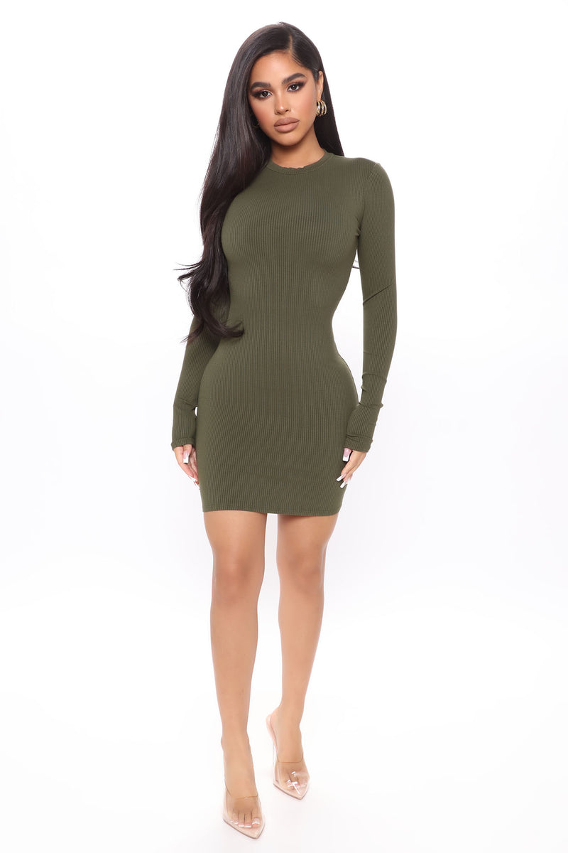 Bella Snatched Mini Dress - Olive | Fashion Nova, Dresses | Fashion Nova