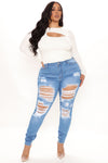 Tall Give Good Love Skinny Jeans - Light Blue Wash