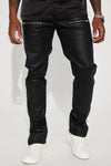 Keeping It Cool Waxed Skinny Pants - Black