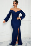 Denise Off Shoulder Maxi Dress - Navy