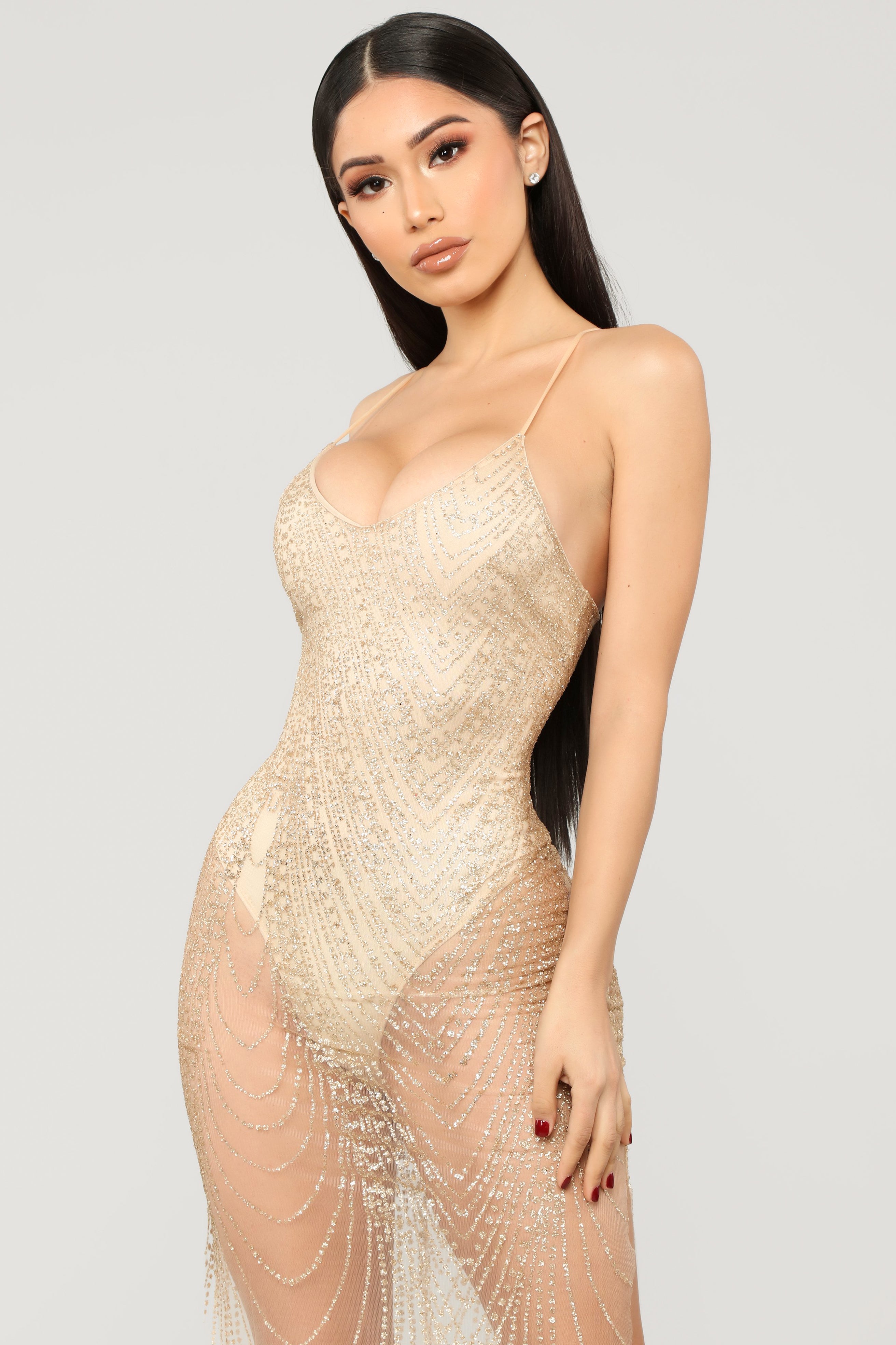 My New Love Glitter Midi Dress - Gold - Fashion Nova