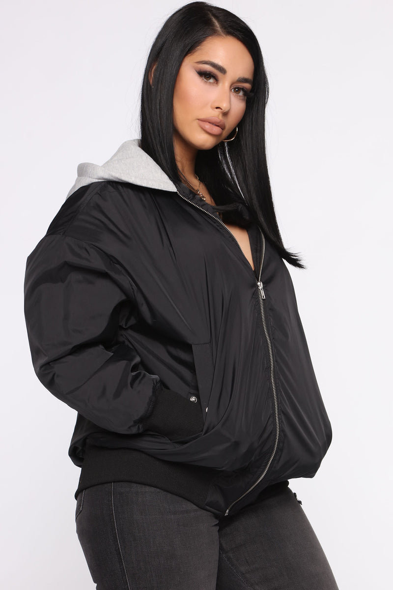 Catch Me Outside Bomber Jacket - Black | Fashion Nova, Jackets & Coats ...