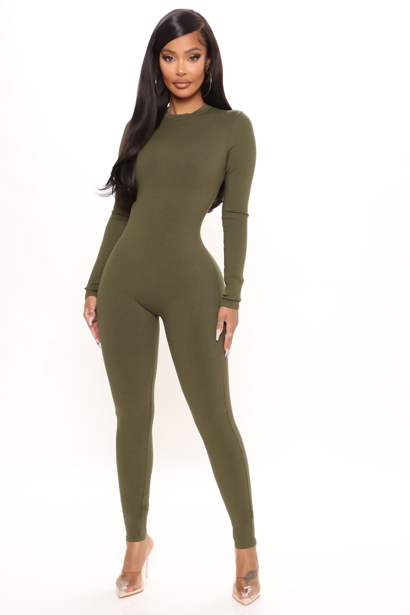 Maribel Snatched Jumpsuit - Olive, Jumpsuits | Fashion Nova