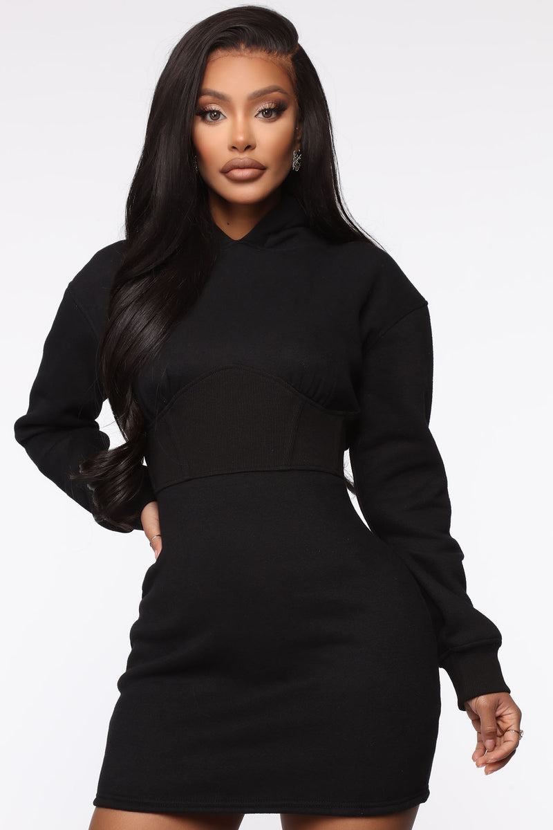 A Cheeky Matter Sweater Mini Dress - Black | Fashion Nova, Dresses ...