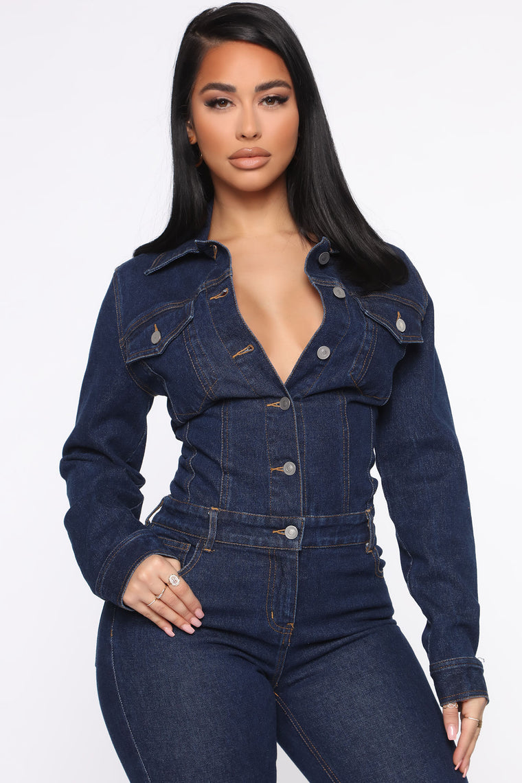 denim jumpsuit fashion nova