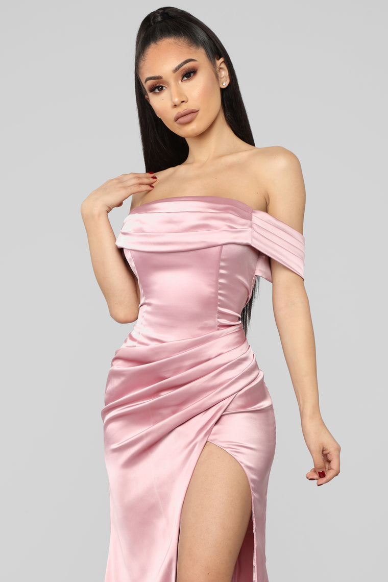 fashion nova pink satin dress