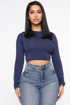 Robin Long Sleeve Top - Navy