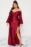 Denise Off Shoulder Maxi Dress - Wine