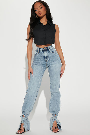 Billie Low Slung Cargo Jeans - Light Wash