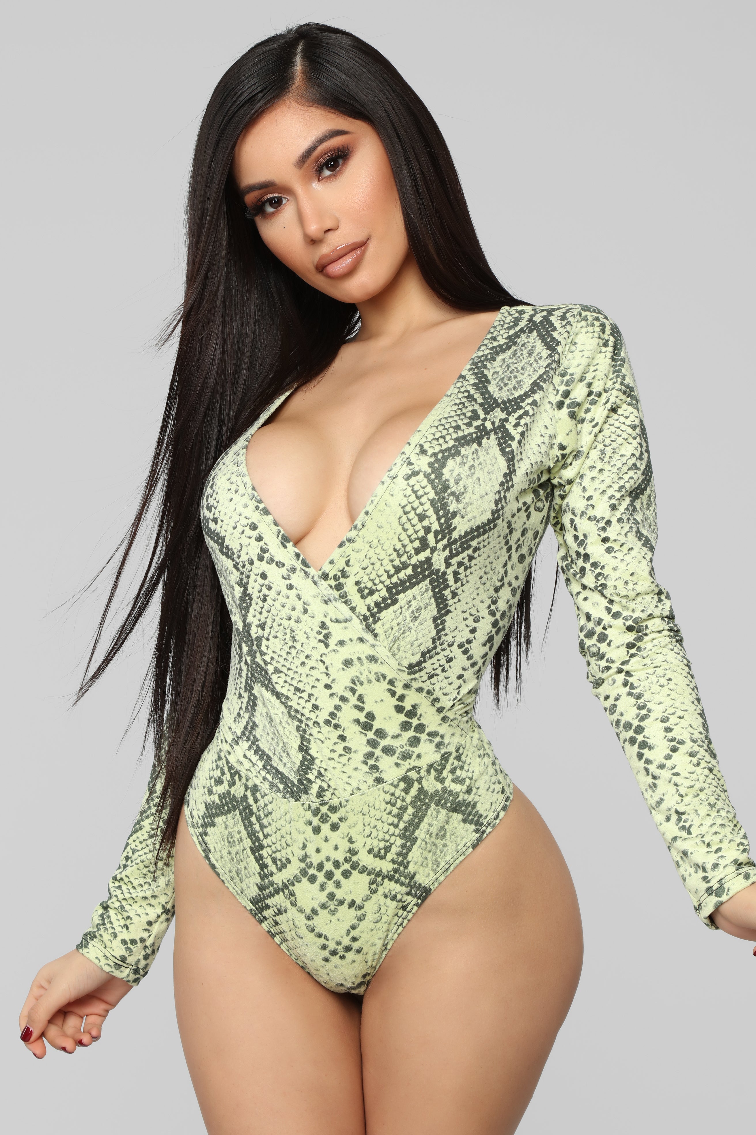 green snakeskin bodysuit