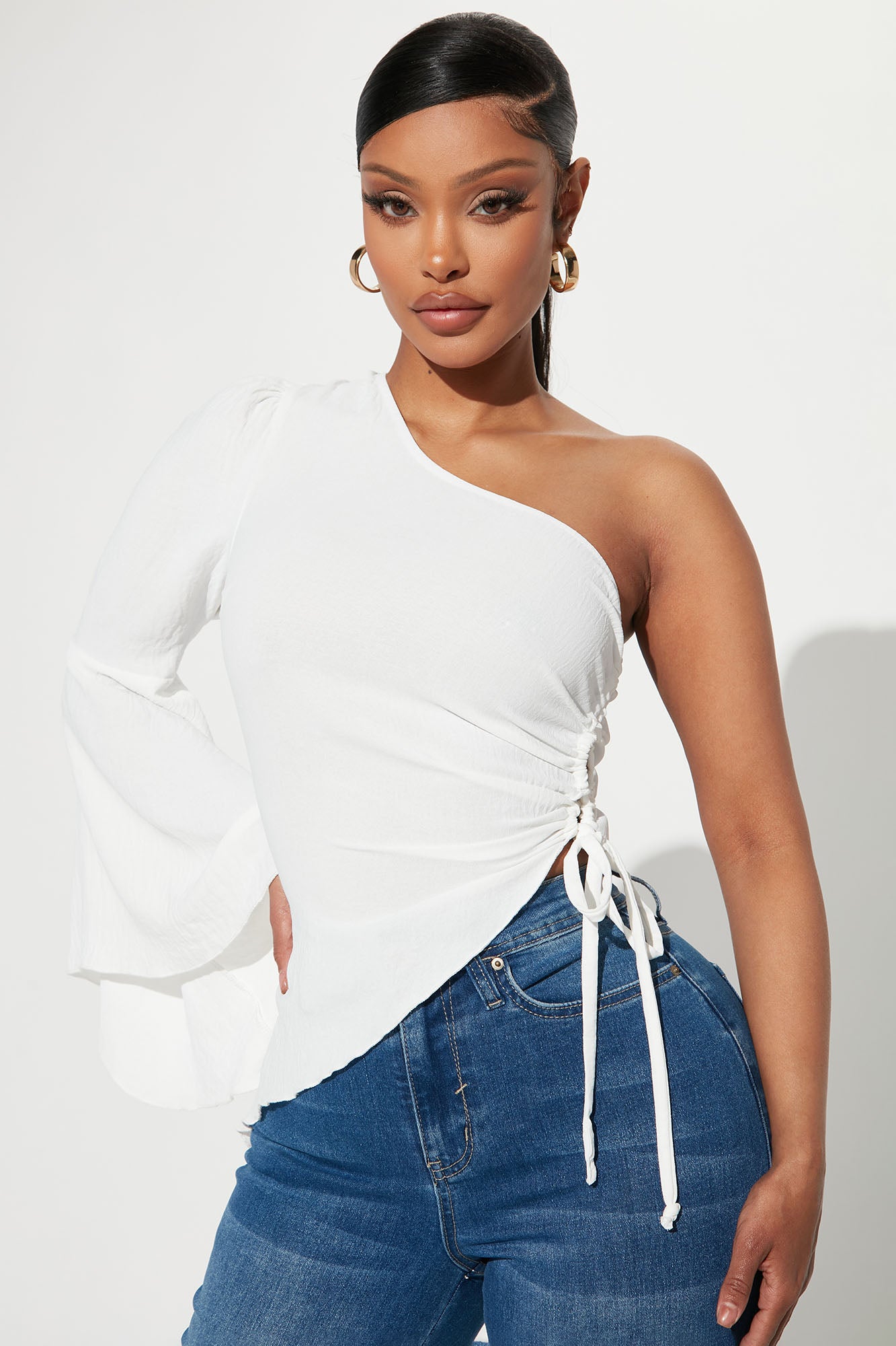 Dreamlover One Shoulder Top - Ivory Shirts Blouses | Fashion Nova