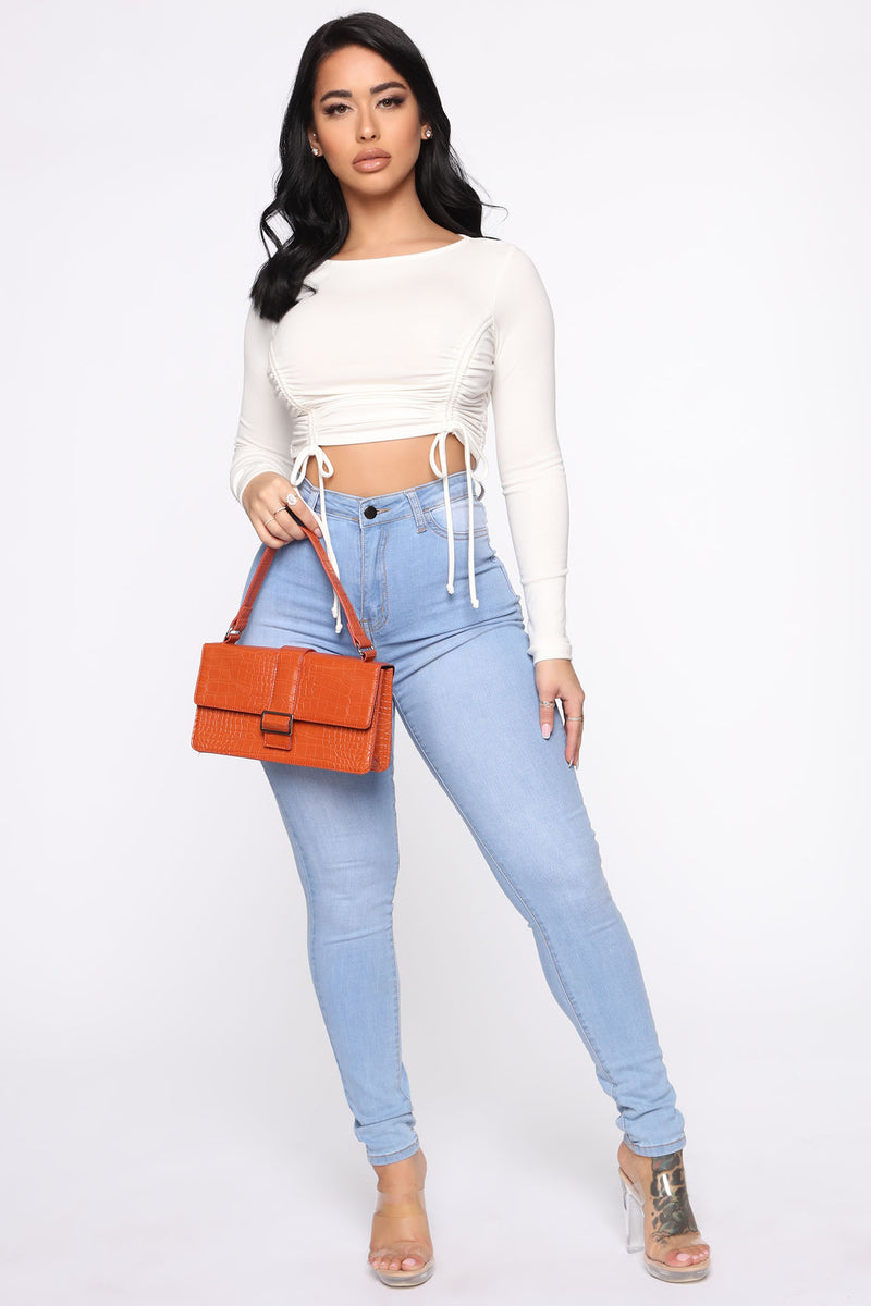 I'm Just Ruching Out Top - Off White | Fashion Nova, Knit Tops ...