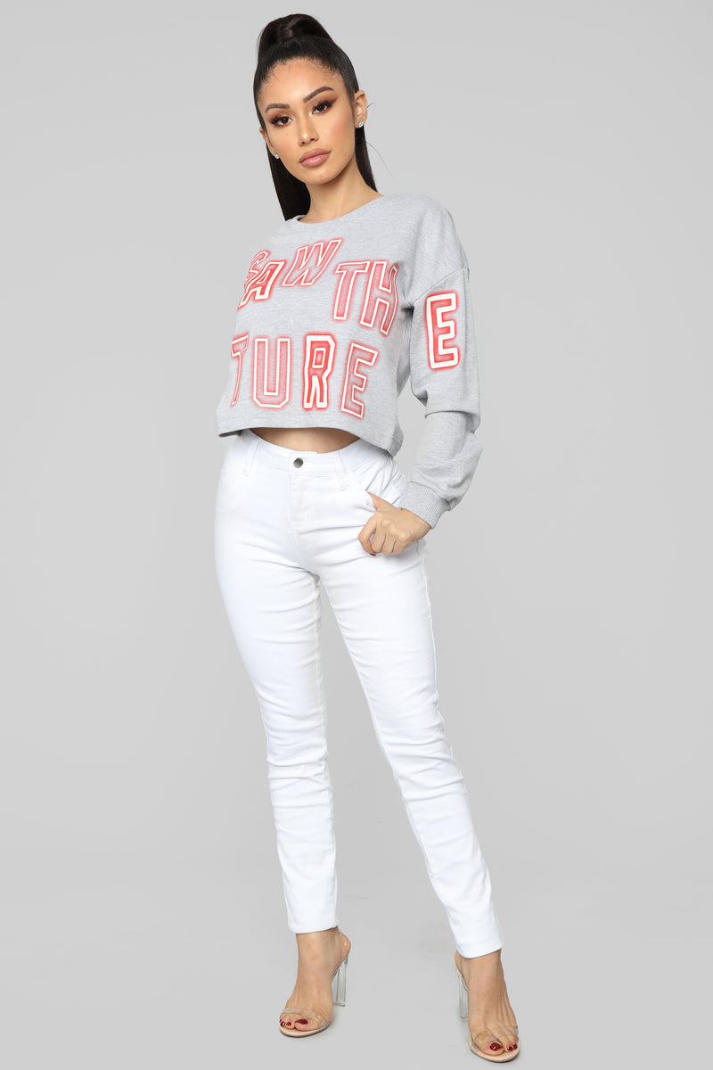 Saw The Future Glow In The Dark Sweatshirt - Heather Grey | Fashion ...