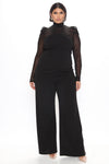 Keep It Classy Mesh Jumpsuit - Black