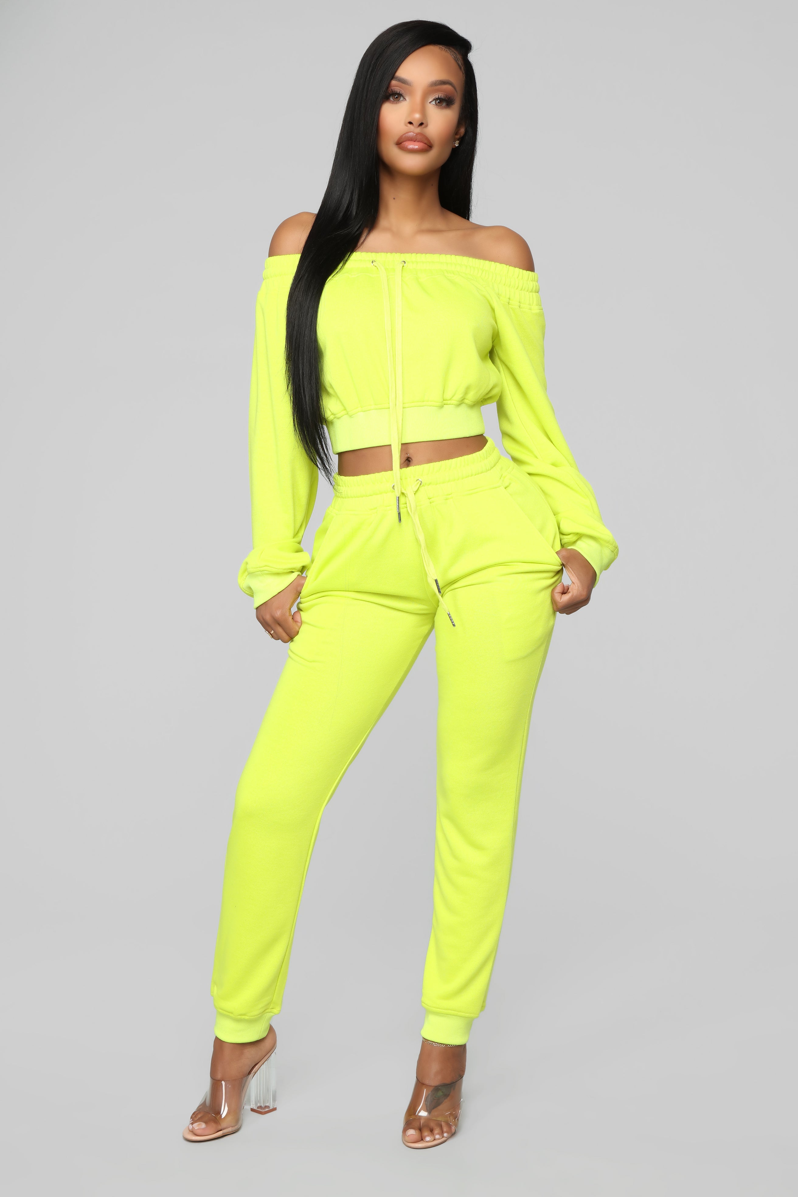 neon yellow joggers