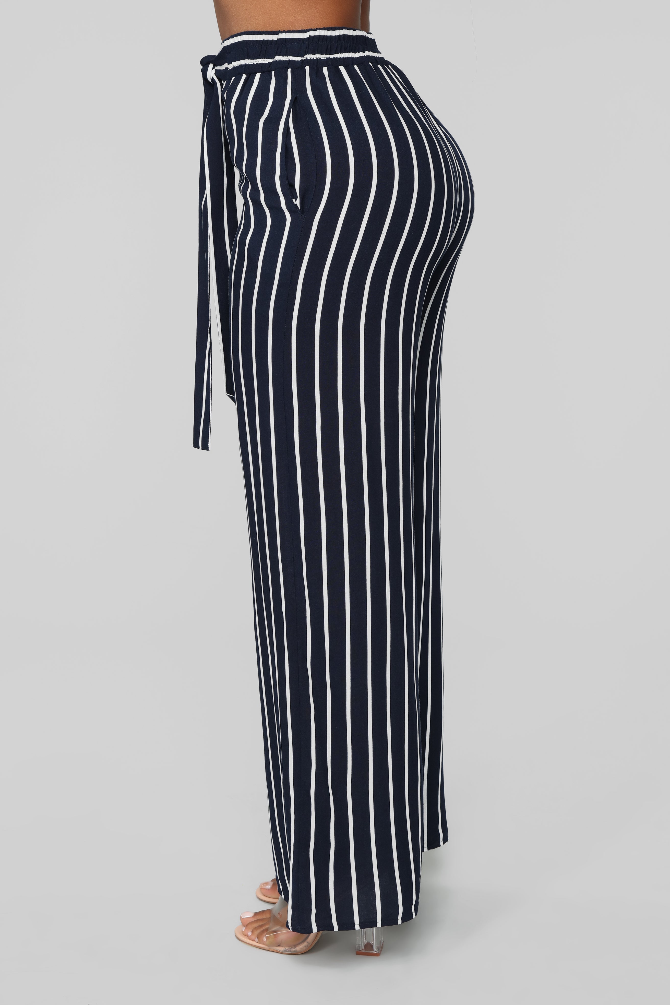 Clara Striped Pants - Navy/White – Fashion Nova