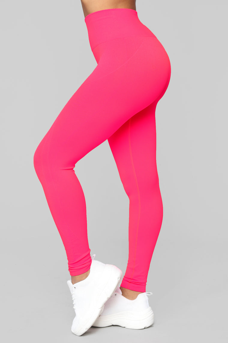 neon pink yoga pants