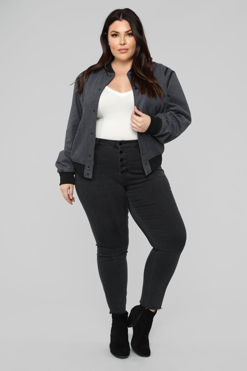 Caption This Jacket - Charcoal | Fashion Nova, Jackets & Coats ...