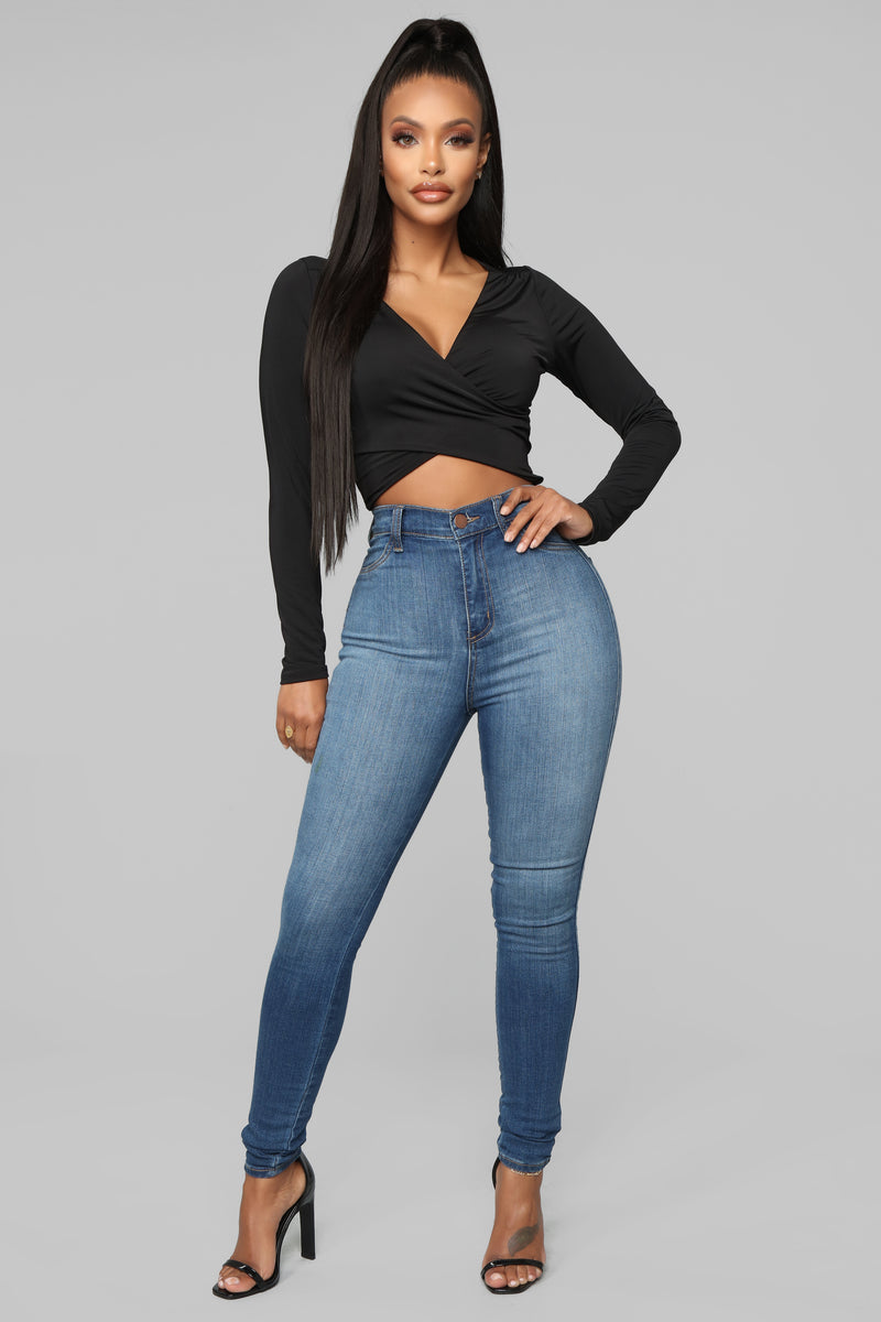 Cecilia Surplice Bodysuit - Black | Fashion Nova, Bodysuits | Fashion Nova