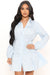 Library Dates Shirt Dress - Light Blue