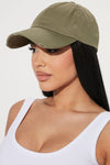 Distressed Baseball Hat - Olive