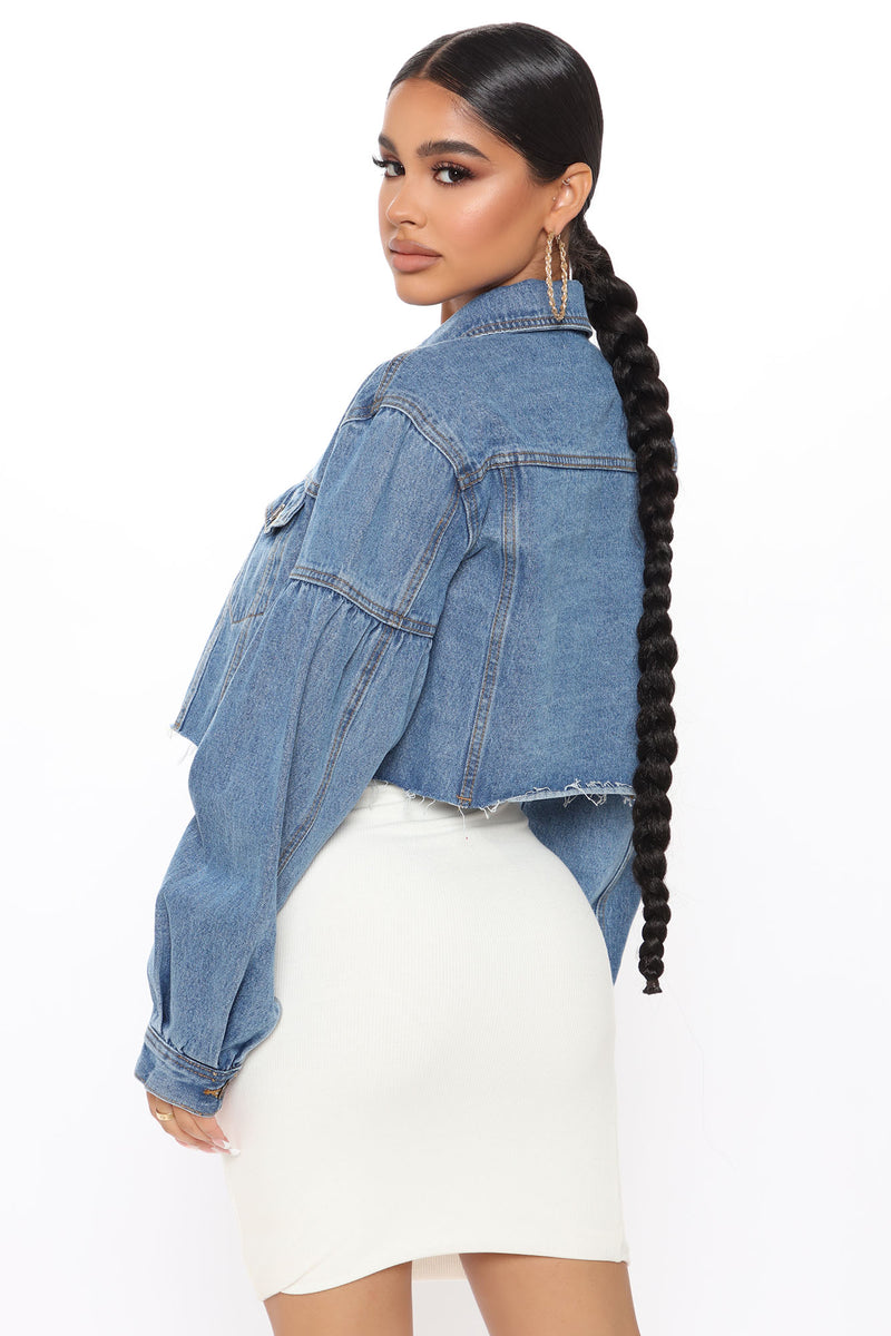 Cut You Off Cropped Denim Jacket - Medium Wash | Fashion Nova, Jackets ...