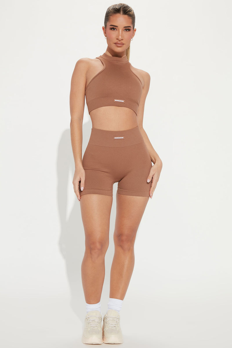 Effortless Zeus Ribbed Seamless Hot Shorts Mocha Fashion Nova Nova