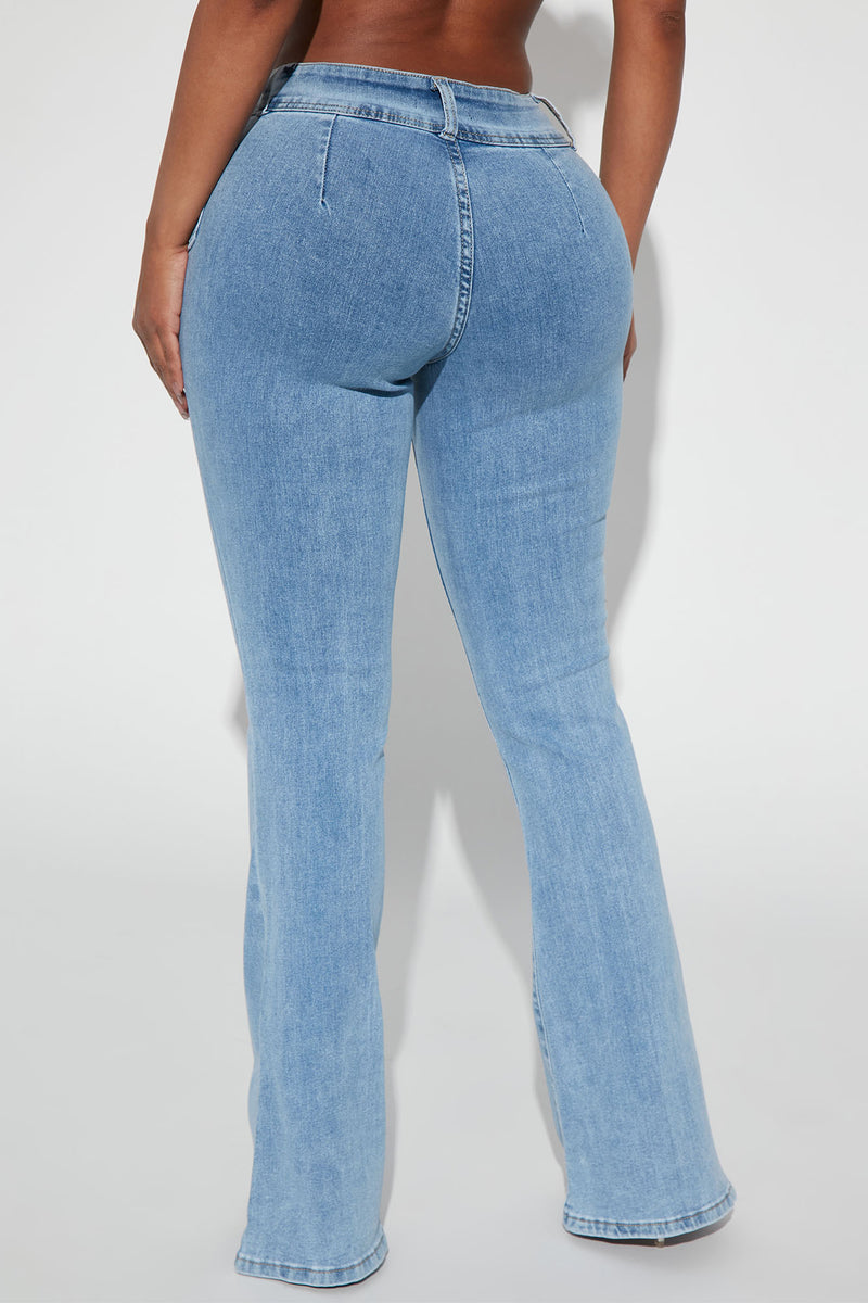 Something Missing Low Rise Flare Jeans - Light Blue Wash | Fashion Nova ...