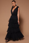 Nya Tulle Maxi Dress - Black