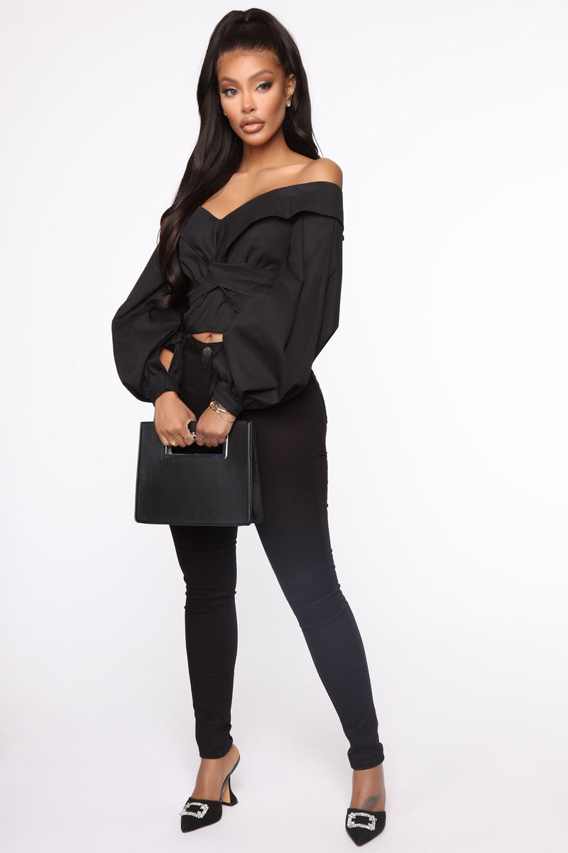 Just For Tonight Balloon Sleeve Top - Black | Fashion Nova, Shirts ...