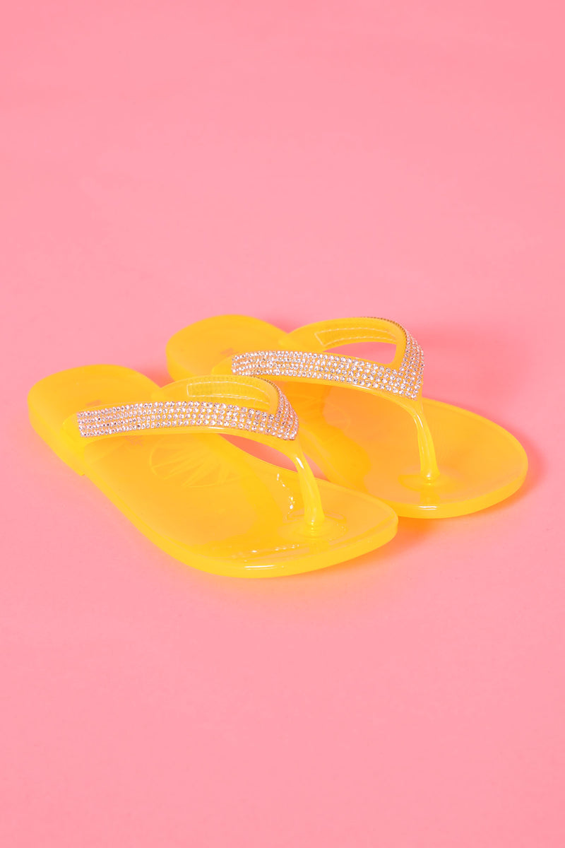 Mini Runnin Around Embellished Flip Flops - Yellow | Fashion Nova, Kids ...